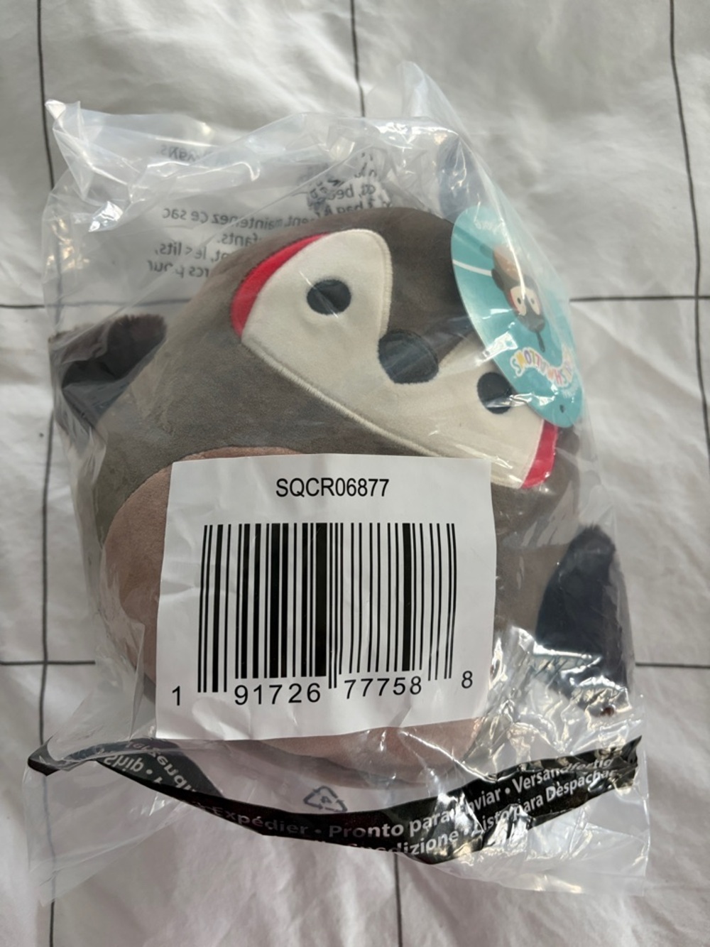 Squishmallows Brown White Red Details Plush - Theodore